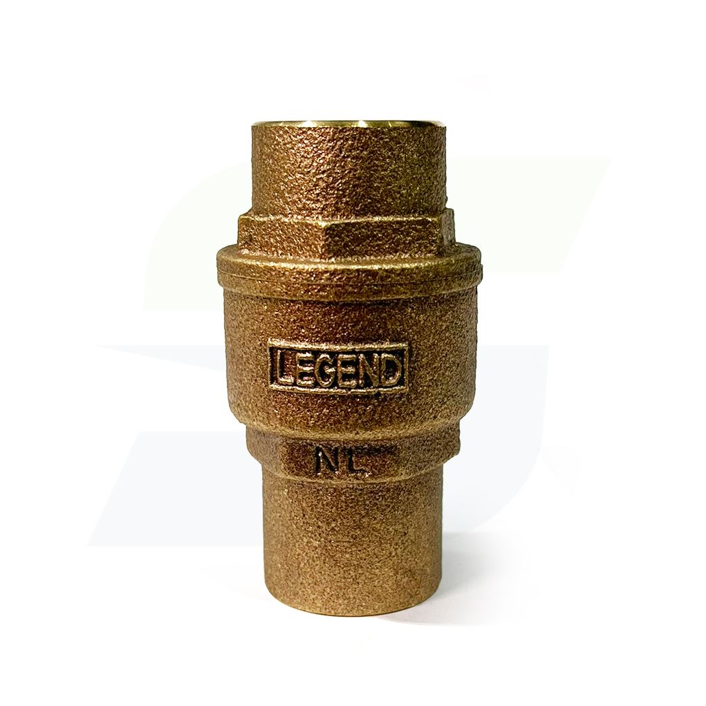105-465NL - 1" No Lead Bronze In-Line Spring Check Valve - Sweat x Sweat