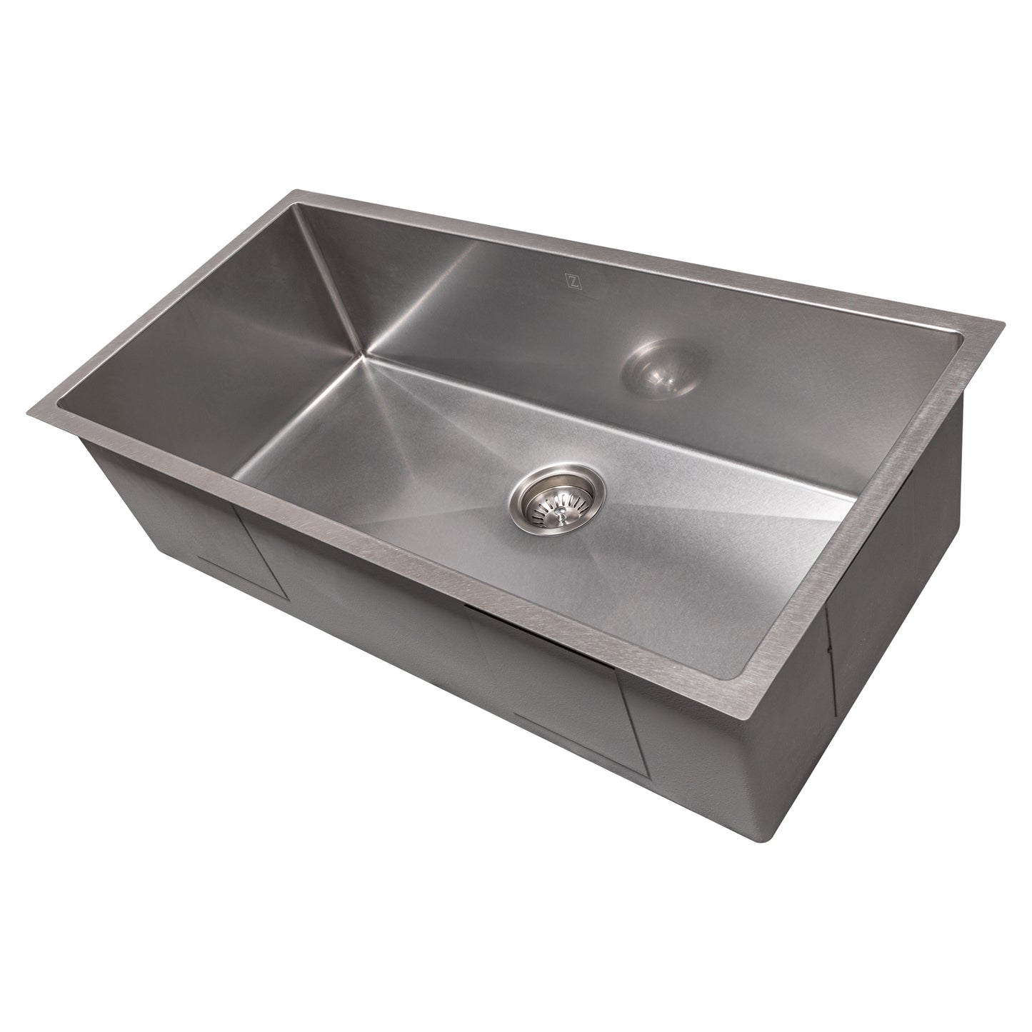 SRS-36S - 36" Meribel Undermount Single Bowl Satin Stainless Steel Kitchen Sink with Bottom Grid