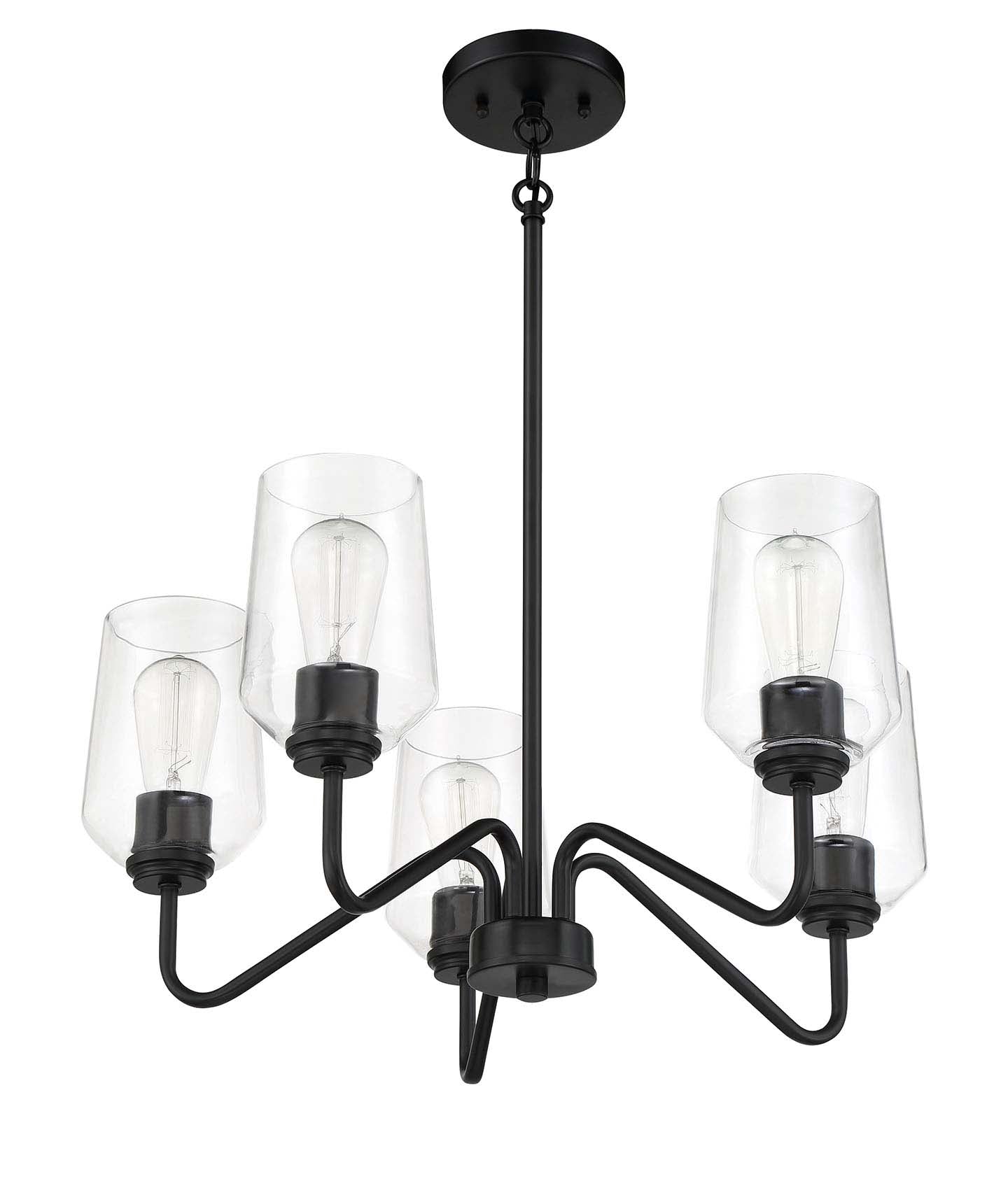 56125-FB - Shayna 5 Light 23" Wide Chandelier - Flat Black