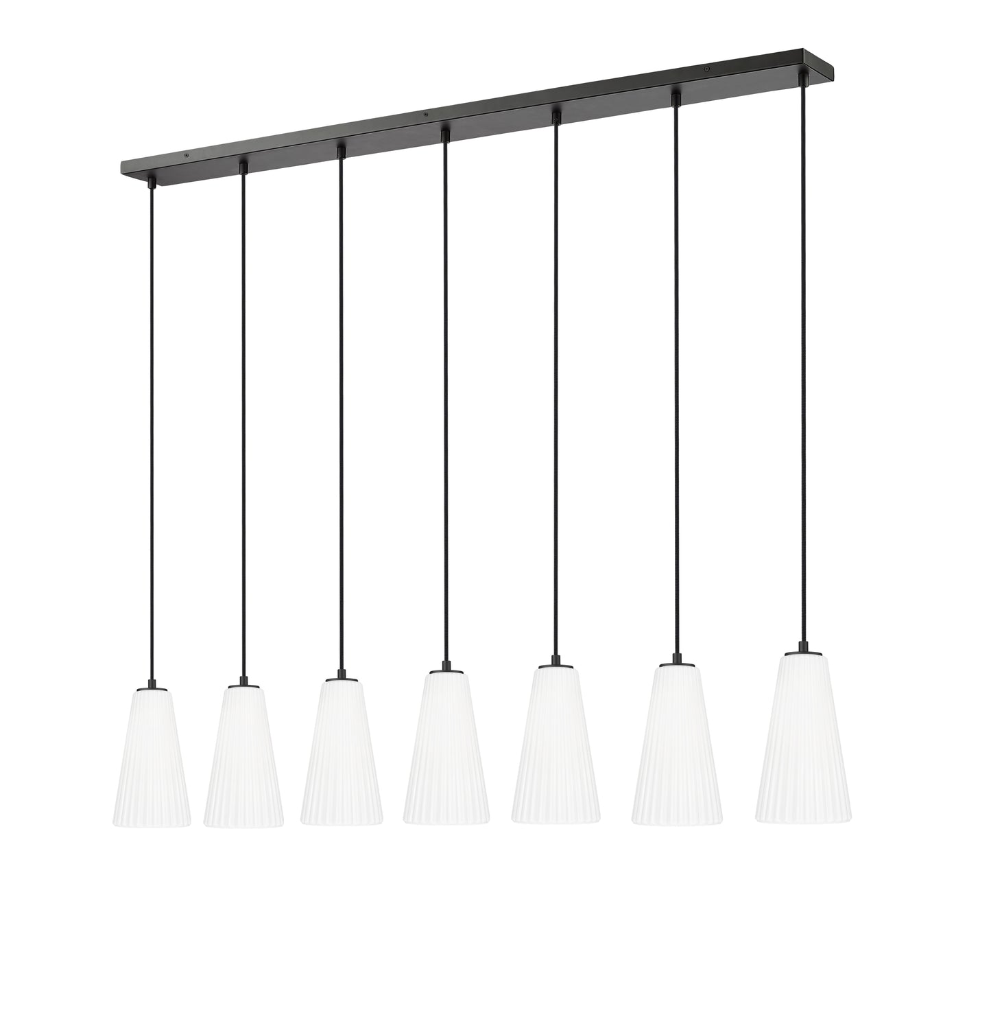 3043P6-7L-MB - Farrell 7 Light Linear 54" Chandelier - Matte Black