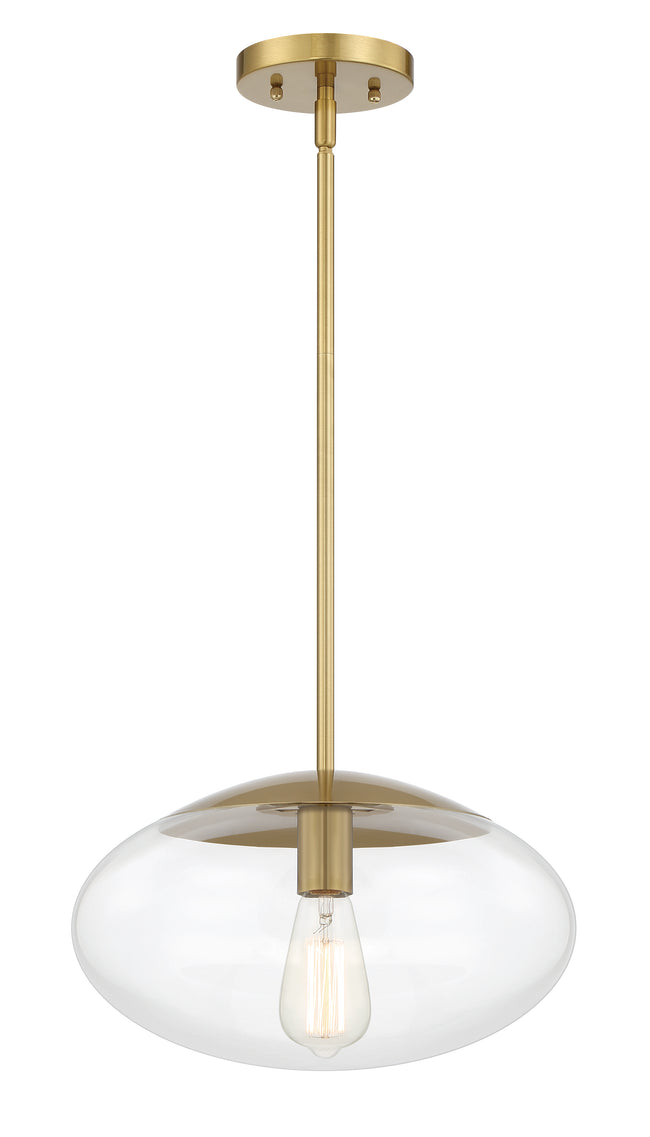 56894-SB - Gaze 1 Light 14" Wide Pendant - Satin Brass