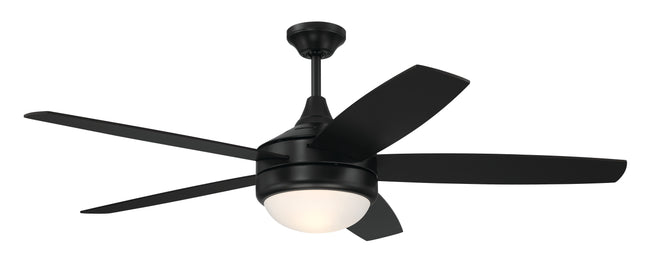PHZ52FB5 - Phaze II 5- Blade 52" 5 Blade Ceiling Fan with Light Kit - Flat Black