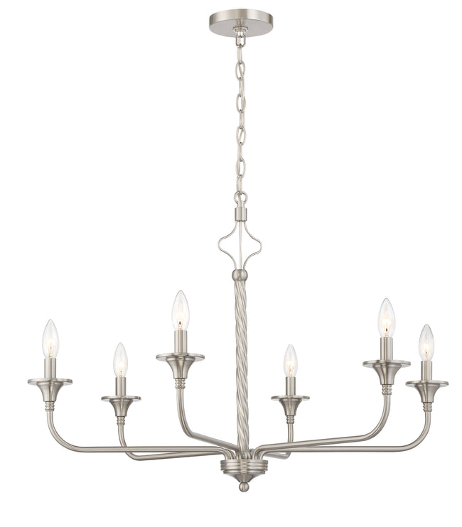 57026-BNK - Jolenne 6 Light 32" Wide Chandelier - Brushed Nickel