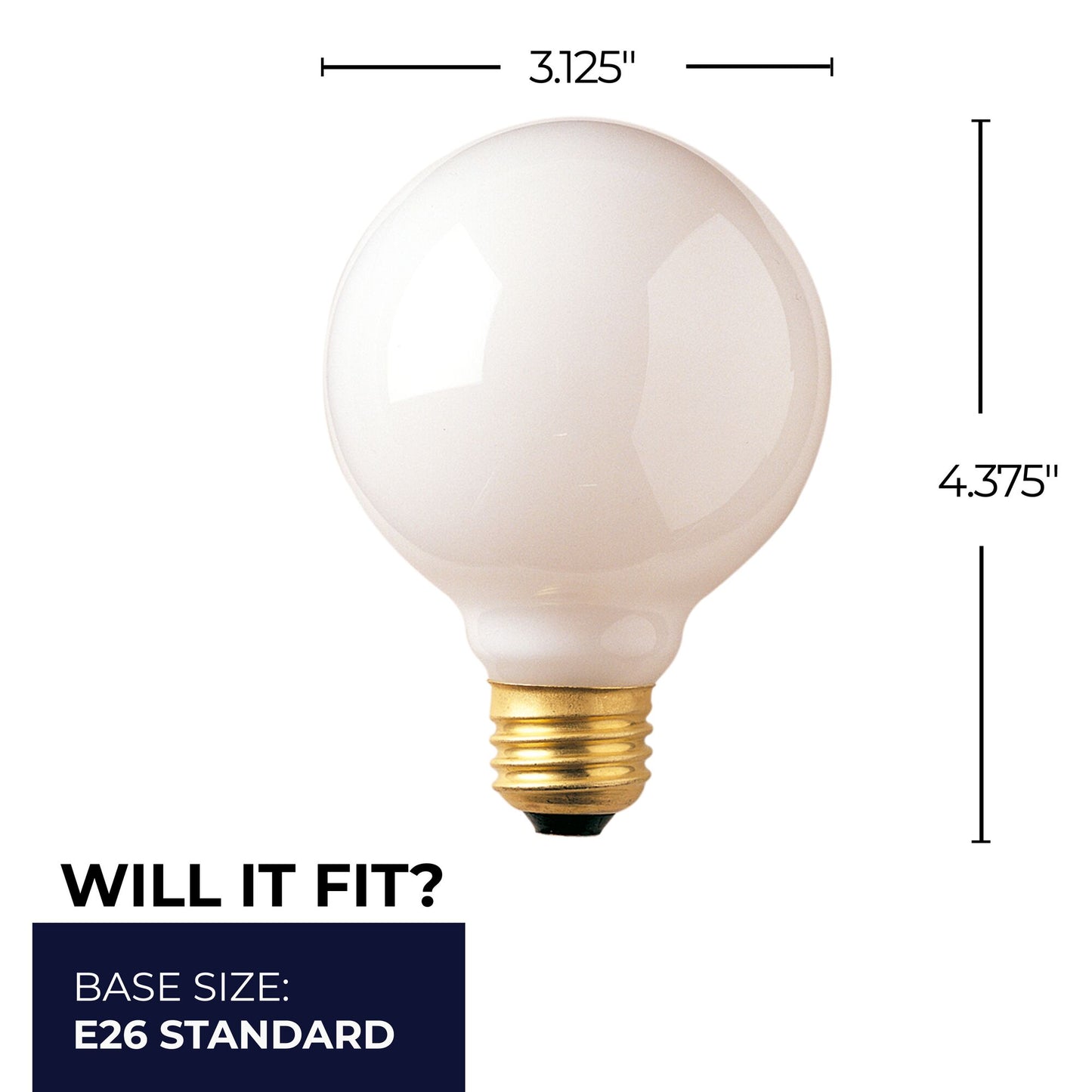 330025 - Dimmable White G25 Incandescent Light Bulb - 25 Watt - 2700K - 24 Pack