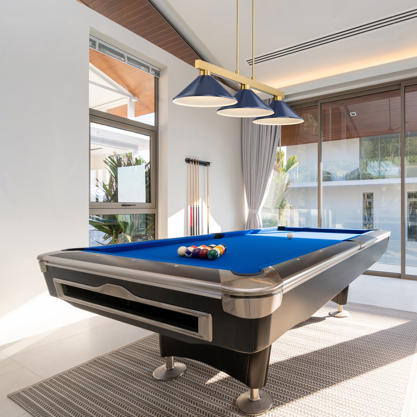 152MGLD-MNB - Cobalt 3 Light 50" Billiard - Modern Gold