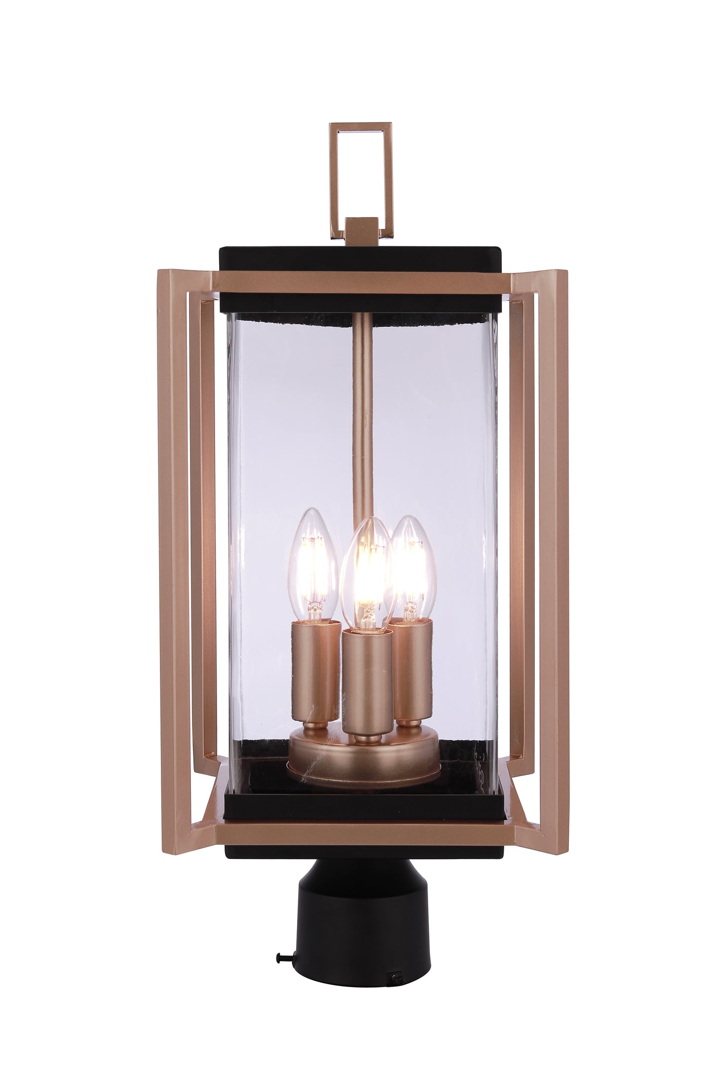 ZA6515-MNSB - Metalwork 3 Light 20" High Outdoor Post - Midnight / Satin Brass