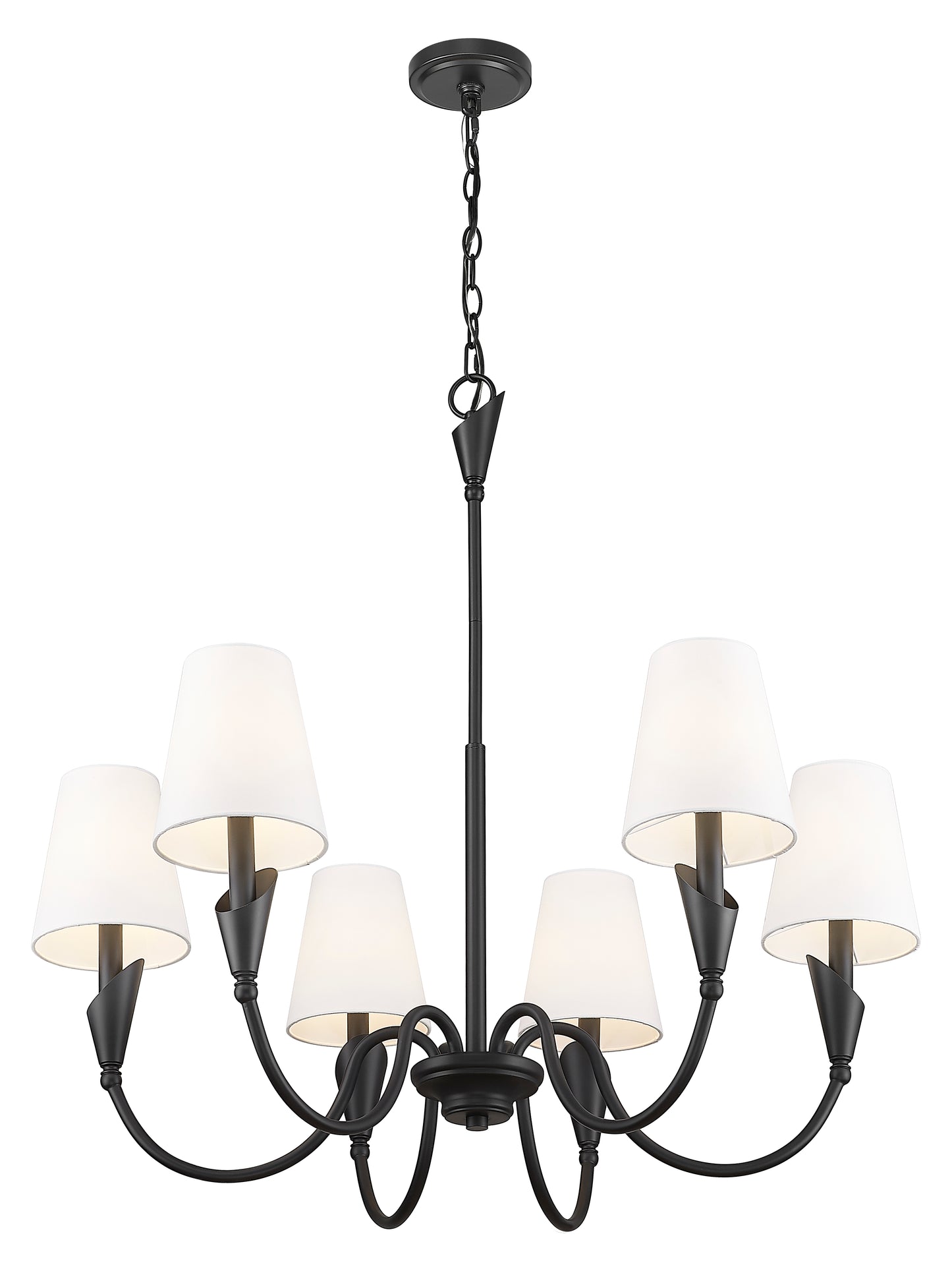 4014-32MB - Claudelle 6 Light 32" Chandelier - Matte Black