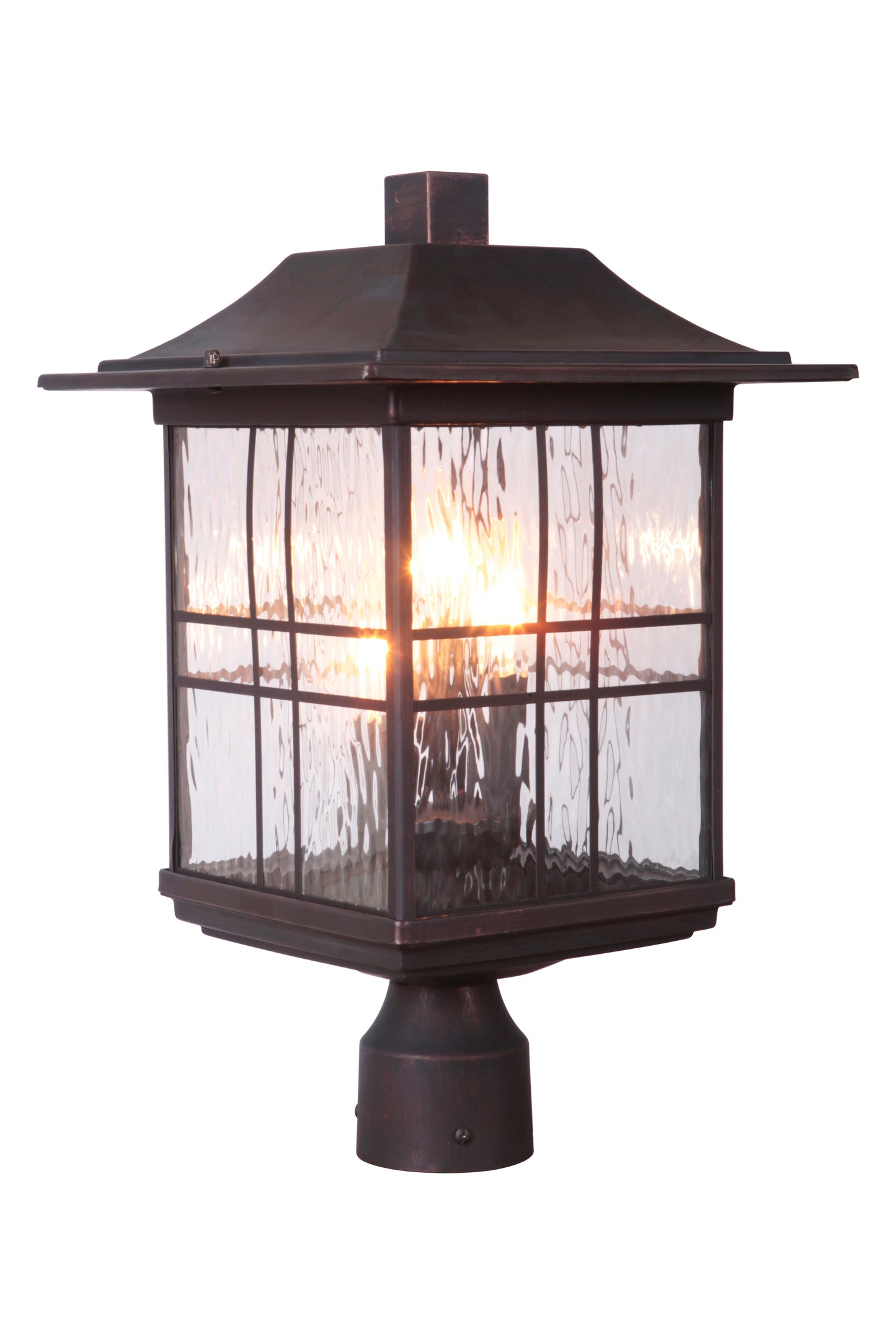 Z7825-ABZ - Dorset 3 Light 18" High Post Mount - Aged Bronze Brushed