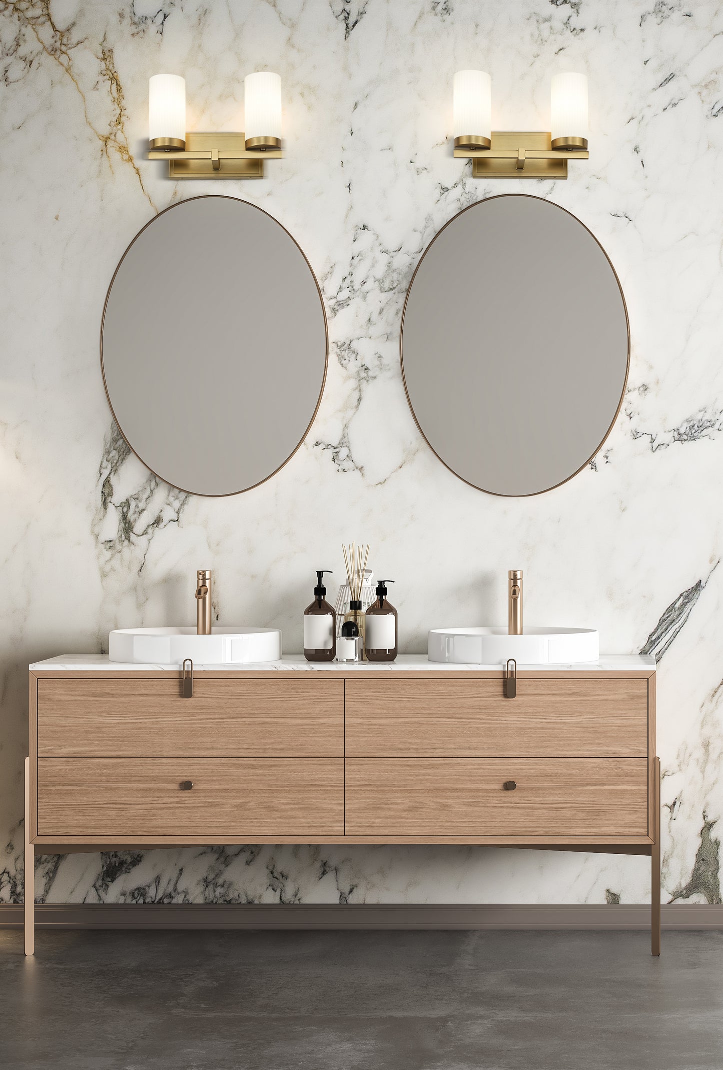 3044-2V-MGLD - Danica 2 Light 12" Vanity - Modern Gold