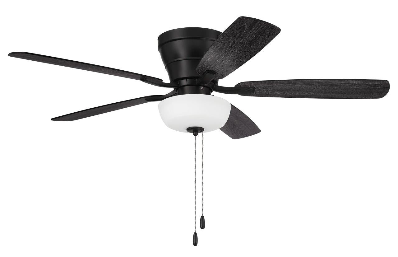 WHL52FB5C1 - Wheeler 52 2-Light Bowl 52" 5 Blade Ceiling Fan with Light Kit - Flat Black