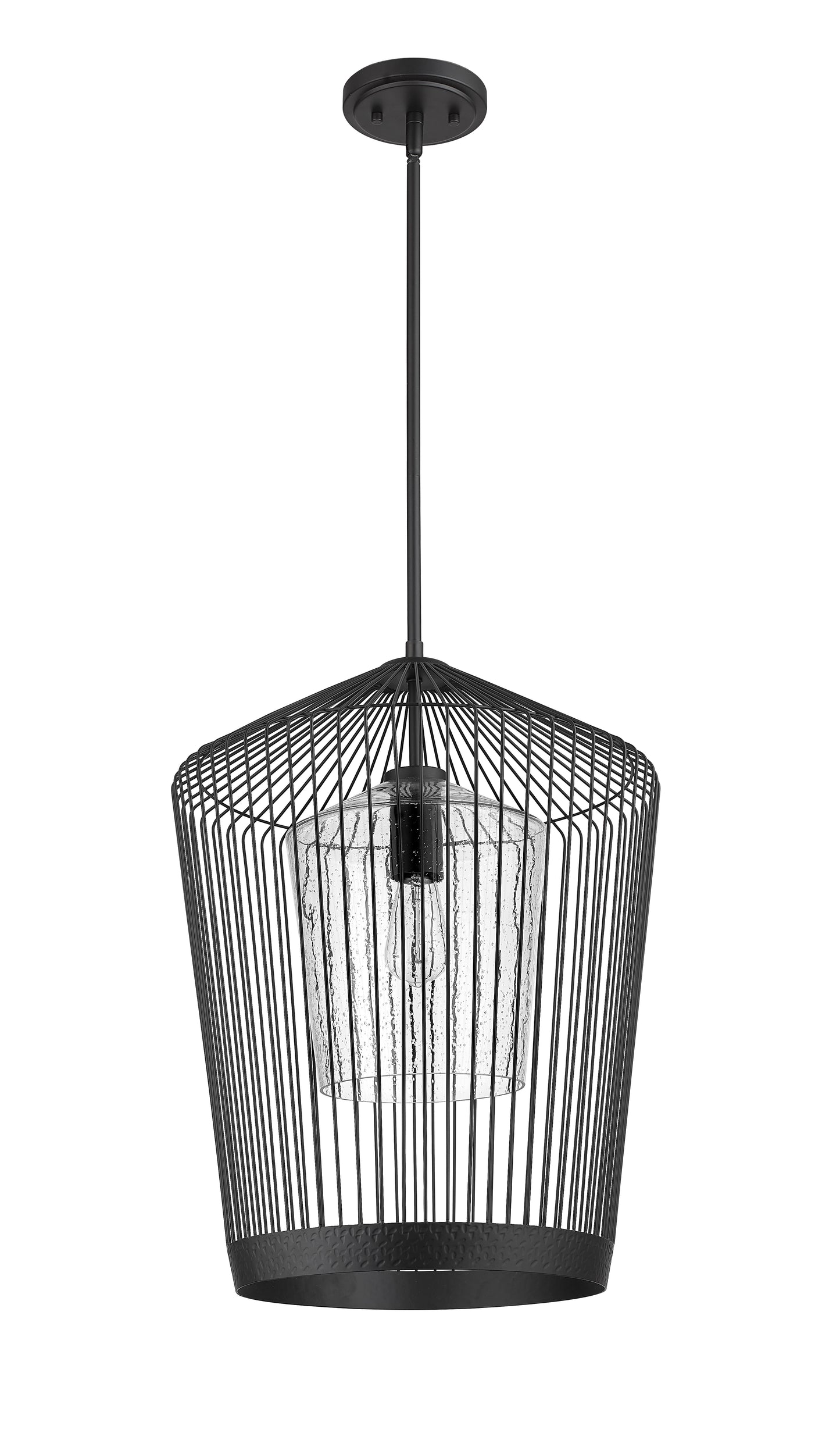 342P19-MB - Lido 1 Light 18" Pendant - Matte Black