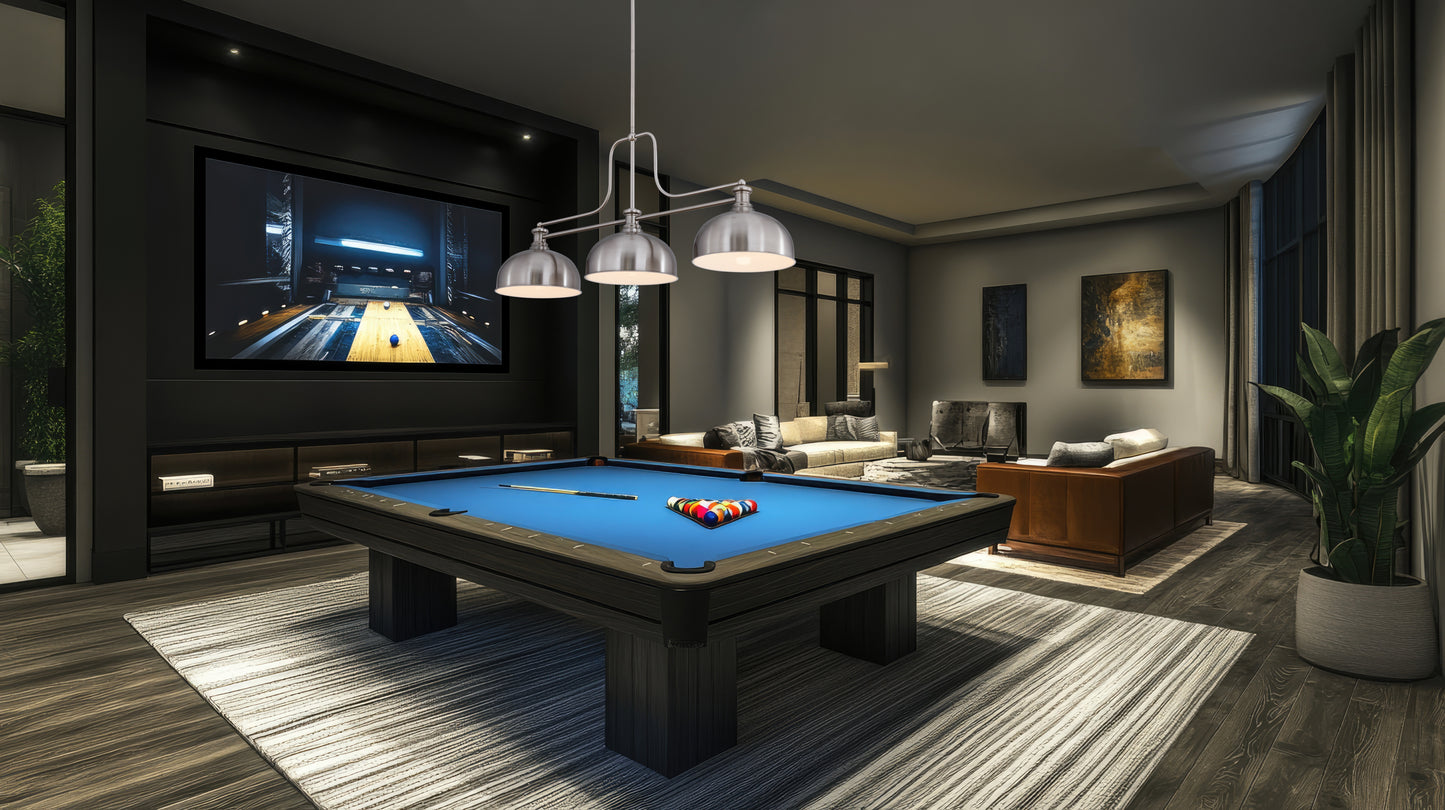 725-3BN-D13BN - Melange 3 Light 52" Billiard - Brushed Nickel
