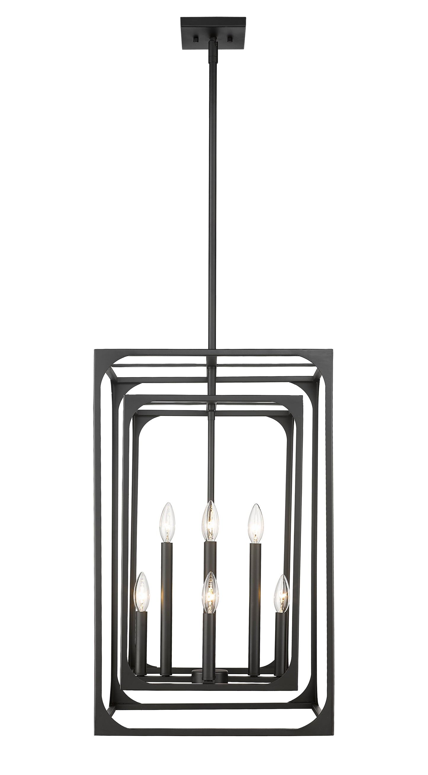 3038-8MB - Easton 8 Light 16" Chandelier - Matte Black