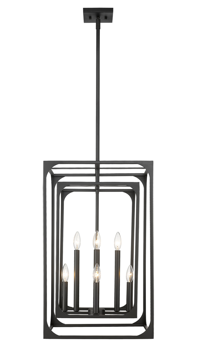 3038-8MB - Easton 8 Light 16" Chandelier - Matte Black
