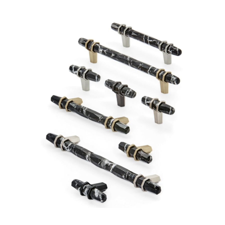 BP36648MBKPN - 3-3/4" Centers Pull - Satin Nickel and Marble Black