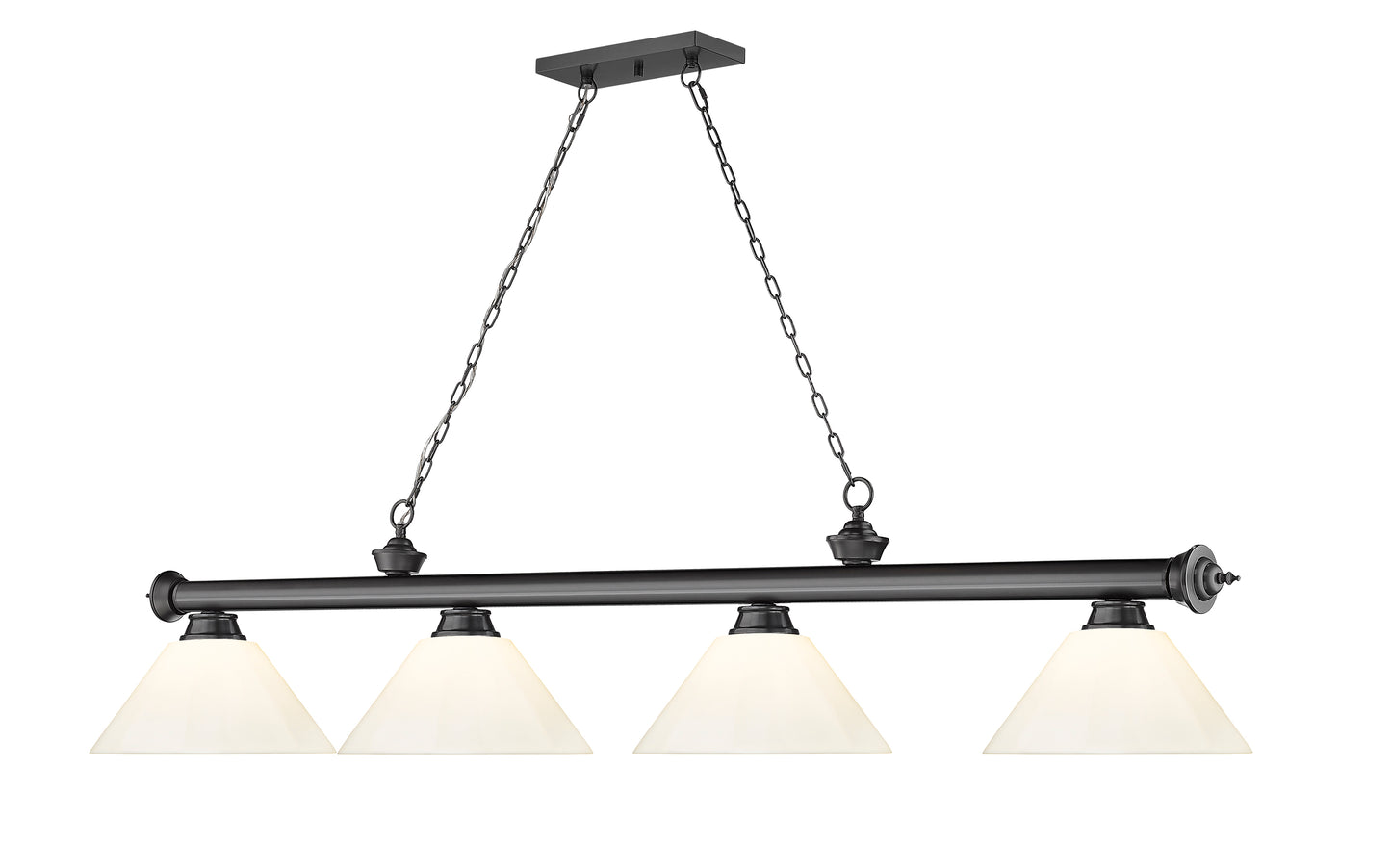 2306-4BP-PWH - Cordon 4 Light 81" Billiard - Bronze Plate
