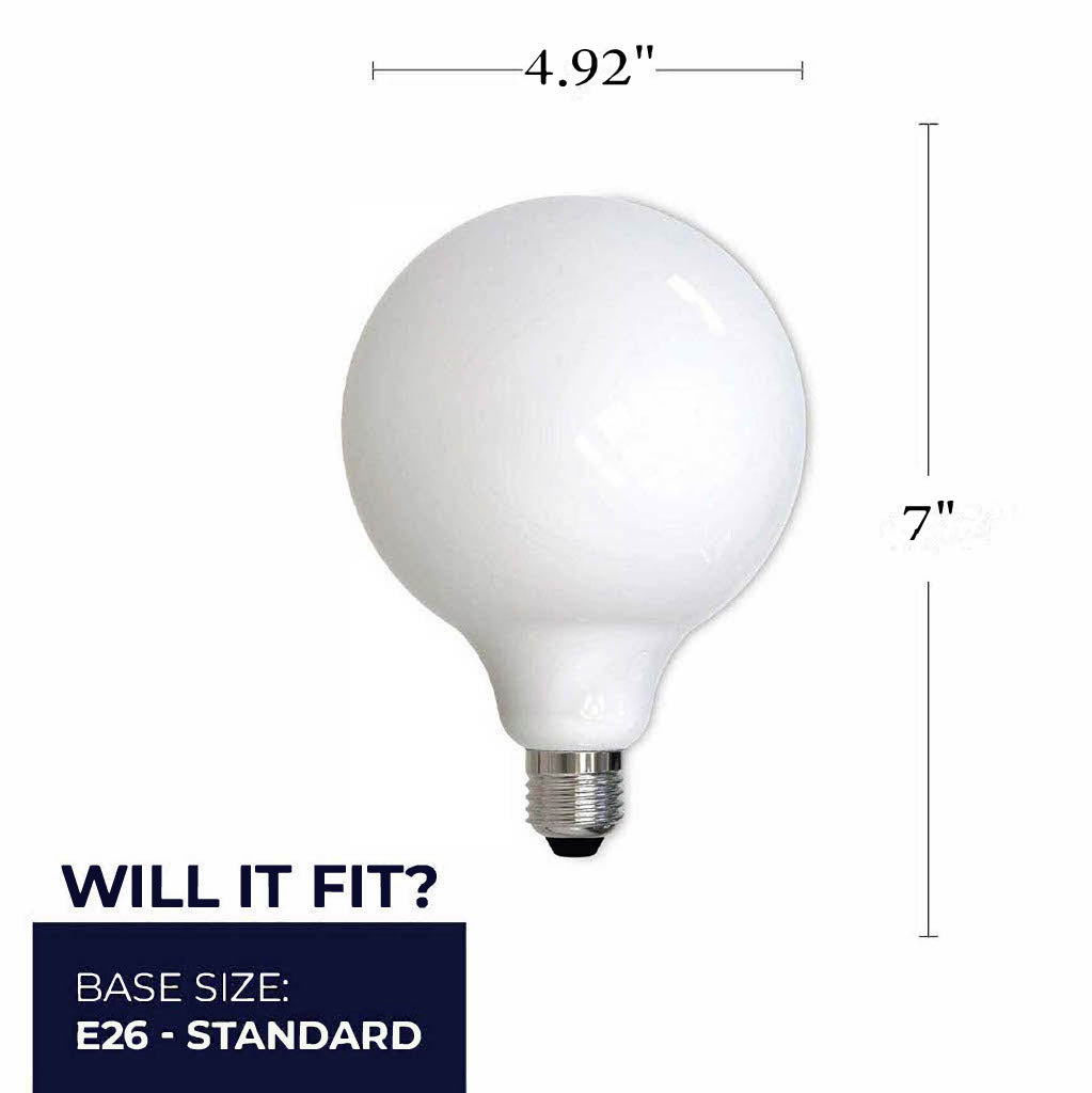 776899 - Dimmable Milky G40 LED Light Bulb - 8.5 Watt - 3000K - 4 Pack