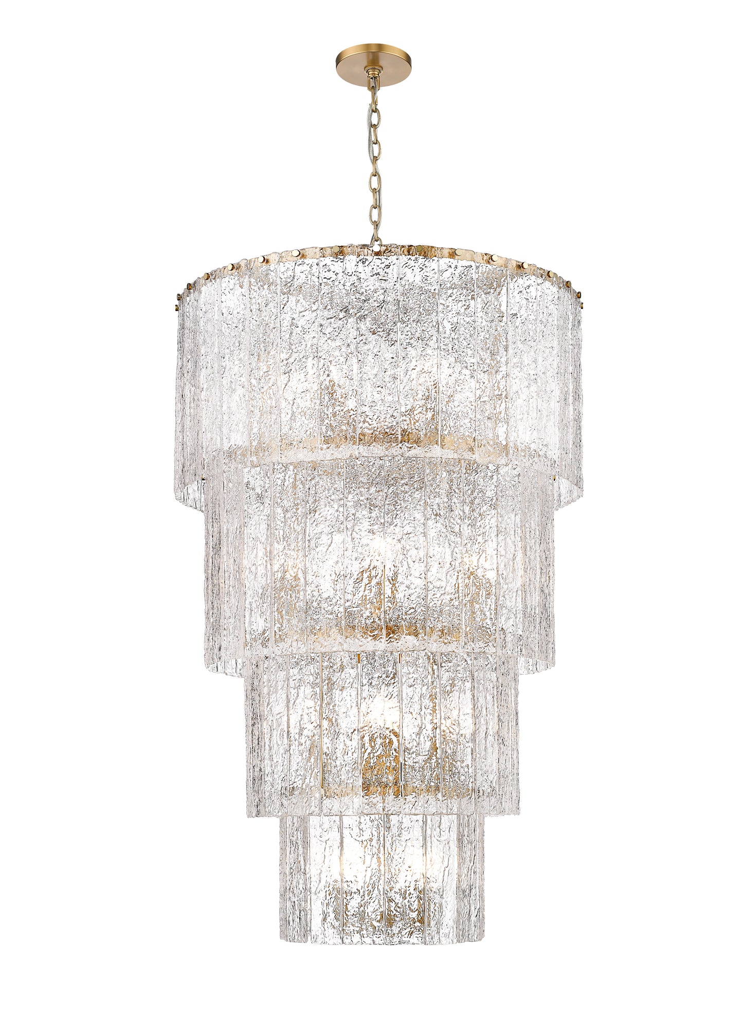 1943-48MGLD - Glacier 18 Light 31" Chandelier - Modern Gold