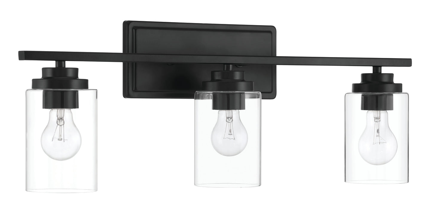 20425FB3 - Clark 3 Light 25" Wide Vanity Light - Flat Black