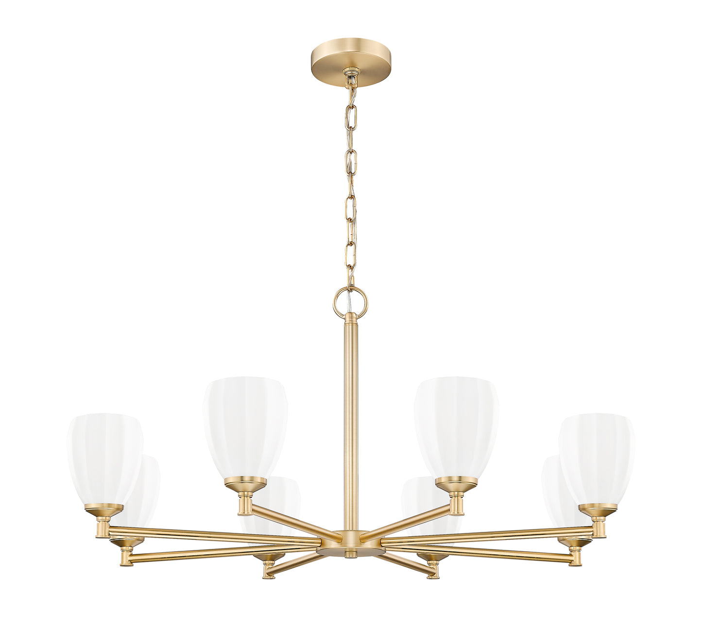 7004-8MGLD - Oren 8 Light 42" Chandelier - Modern Gold
