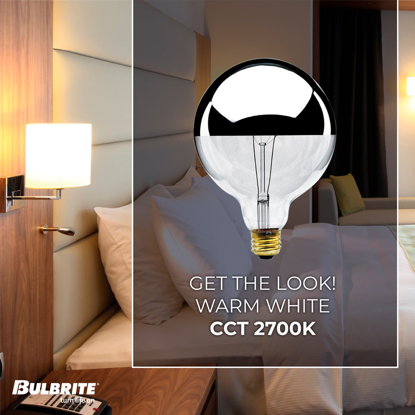 712351 - Dimmable Half Chrome G40 Incandescent Light Bulb - 100 Watt - 2700K - 4 Pack