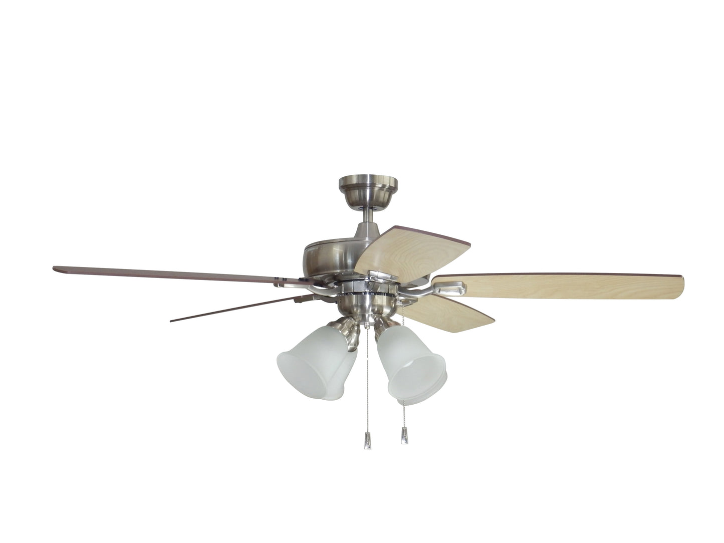 TCE52BNK5C4-C - Twist N Click 4 Light 52" 5 Blade Ceiling Fan with Light Kit - Brushed Nickel