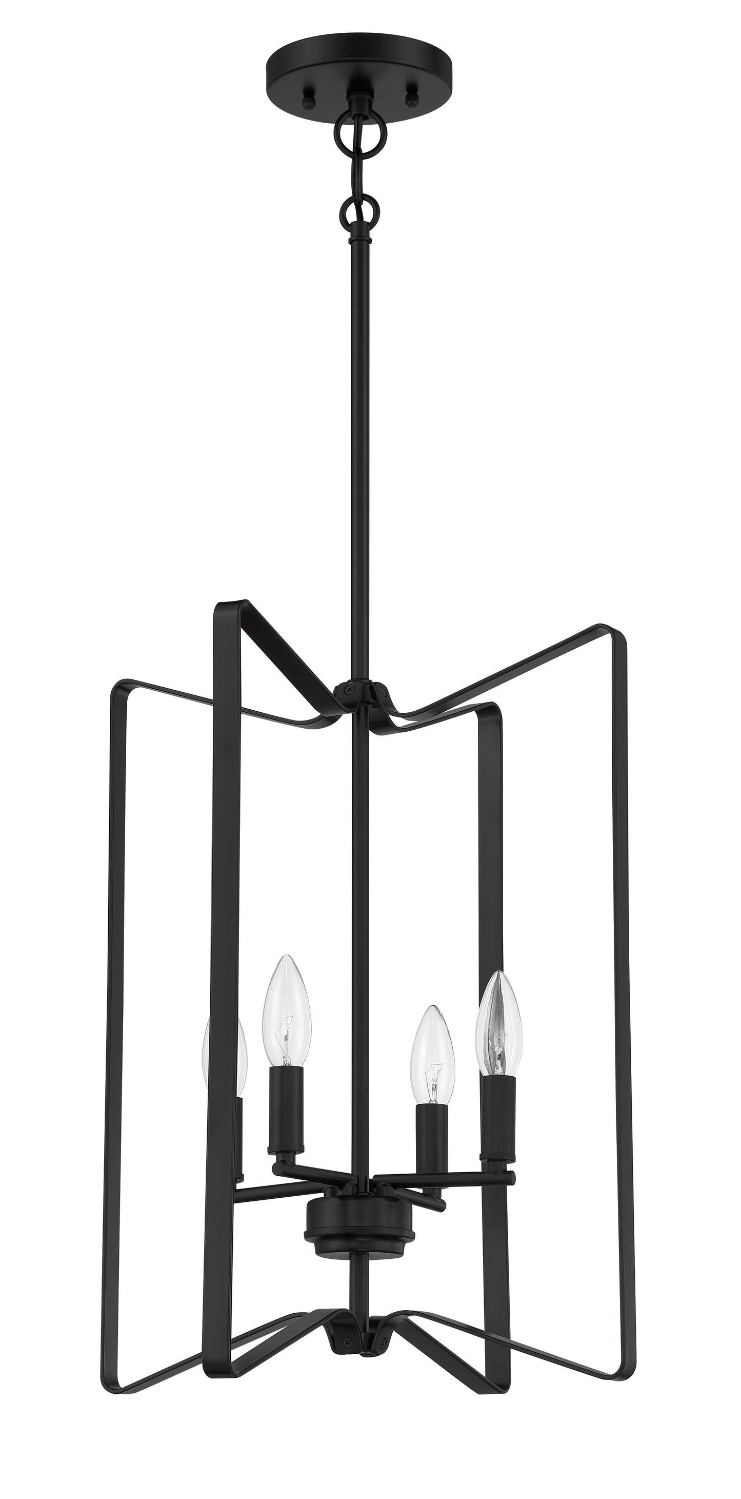 56134-FB - Shayna 4 Light 15" Wide Foyer Light - Flat Black