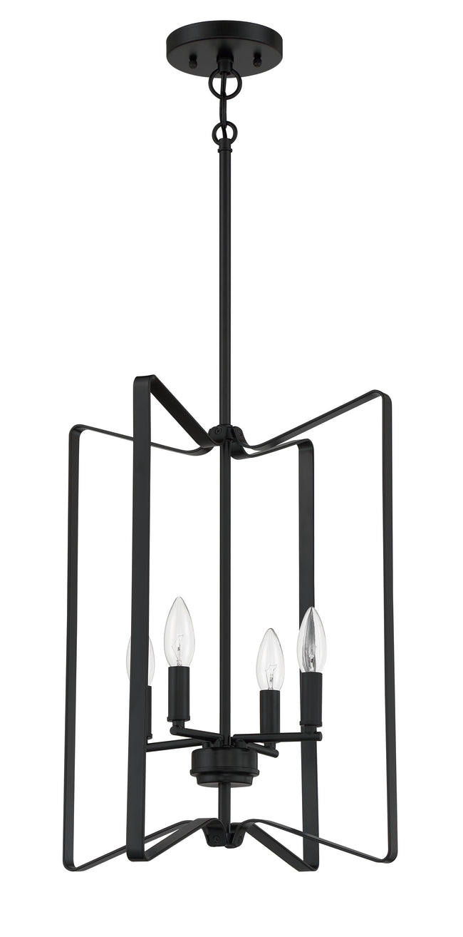 56134-FB - Shayna 4 Light 15" Wide Foyer Light - Flat Black