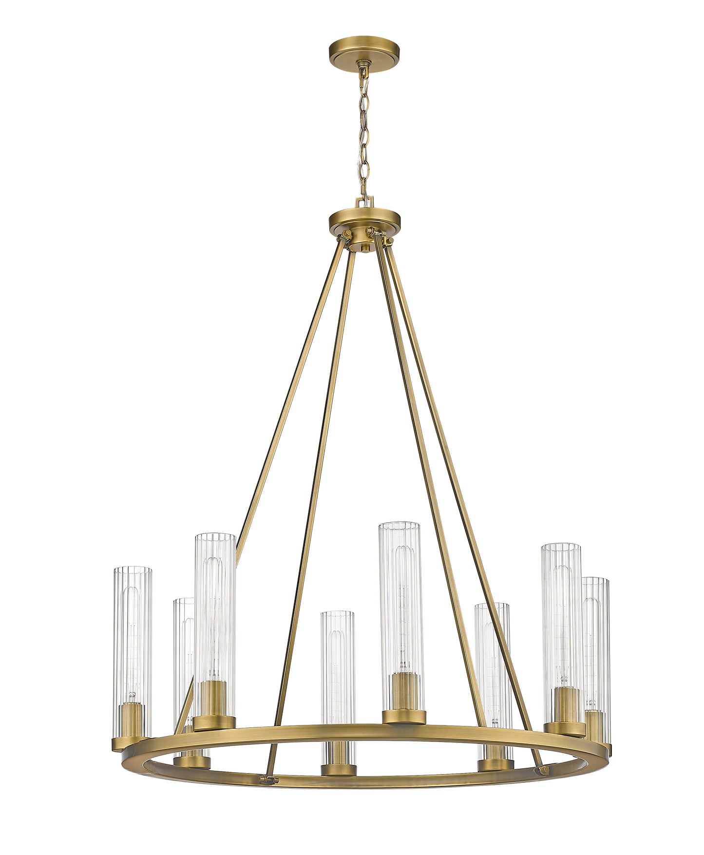 3031-8RB - Beau 8 Light 33" Chandelier - Rubbed Brass