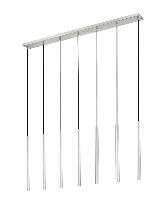 919MP24-7L-BN-LED - Forest 7 Light Linear 54" Chandelier - Brushed Nickel