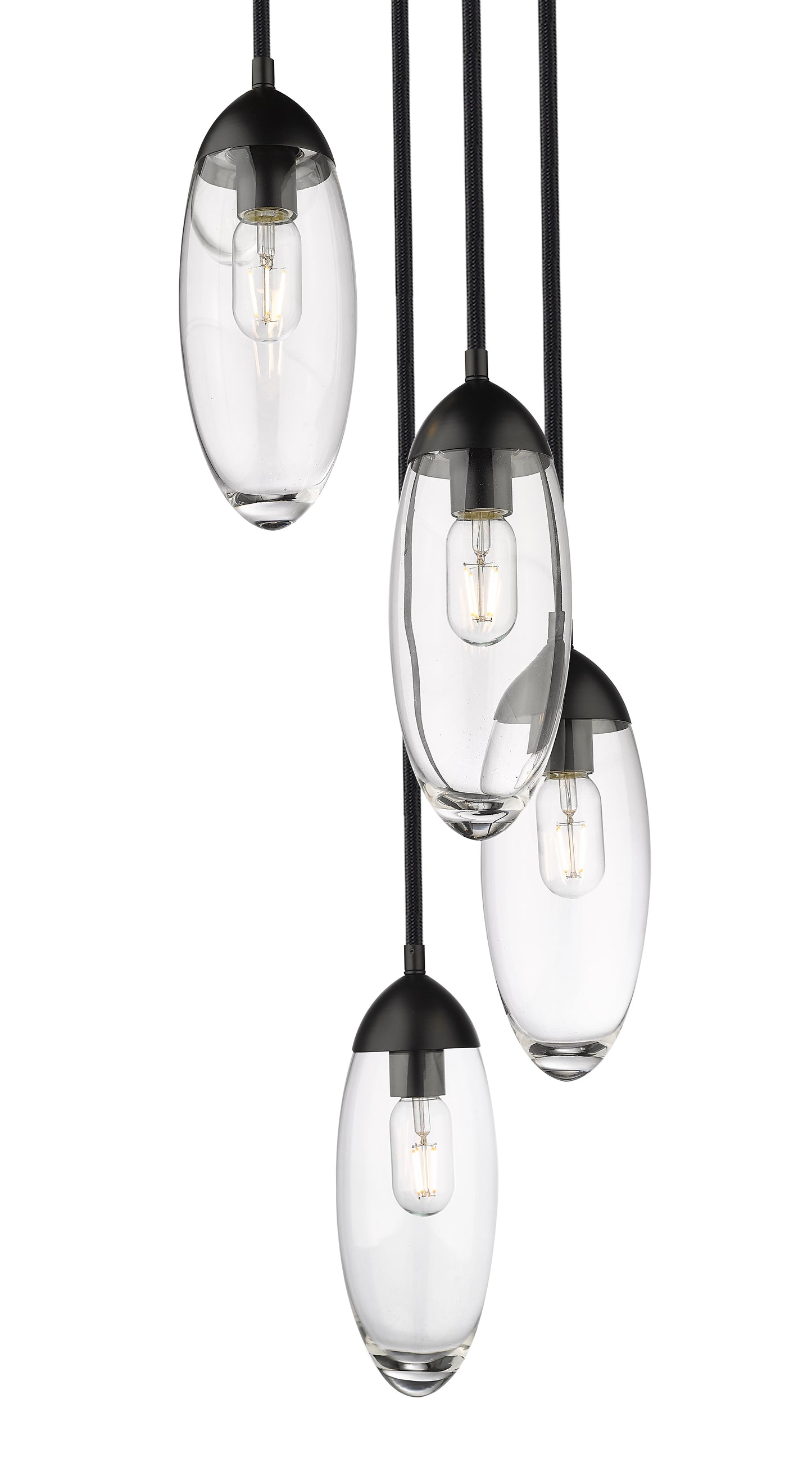 651P-5R-MB - Arden 5 Light 12" Chandelier - Matte Black