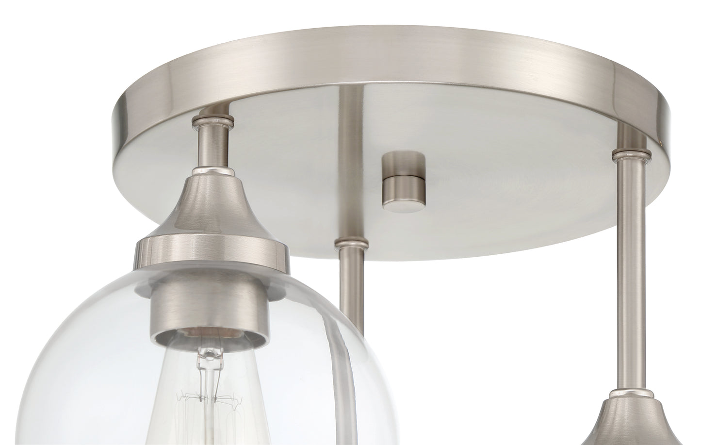 56253-BNK - Glenda 3 Light 14.25" Wide Semi Flush Mount - Brushed Nickel
