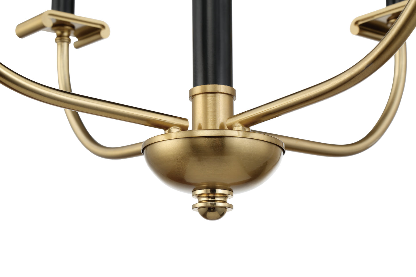 54824-FBSB - Stanza 4 Light 20" Wide Chandelier - Flat Black / Satin Brass
