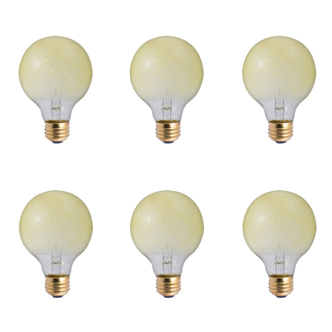 144015 - Dimmable Amber Ice G25 Incandescent Light Bulb - 40 Watt - 6 Pack