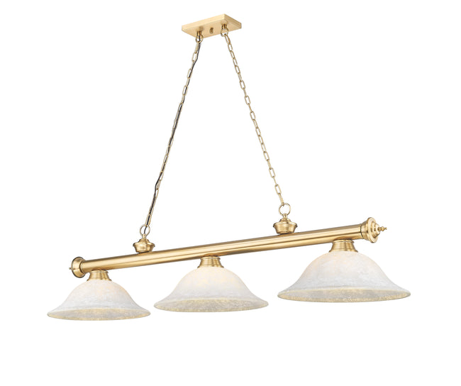 2306-3HBR-WM16 - Cordon 3 Light 58" Billiard - Heritage Brass