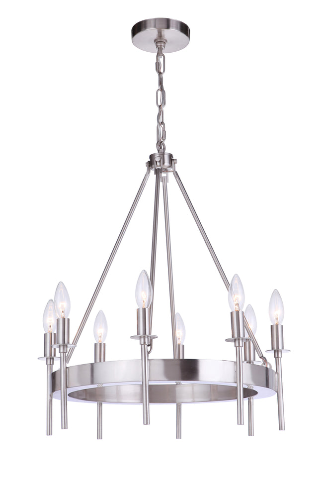 54328-BNK - Larrson 8 Light 20" Wide Chandelier - Brushed Nickel