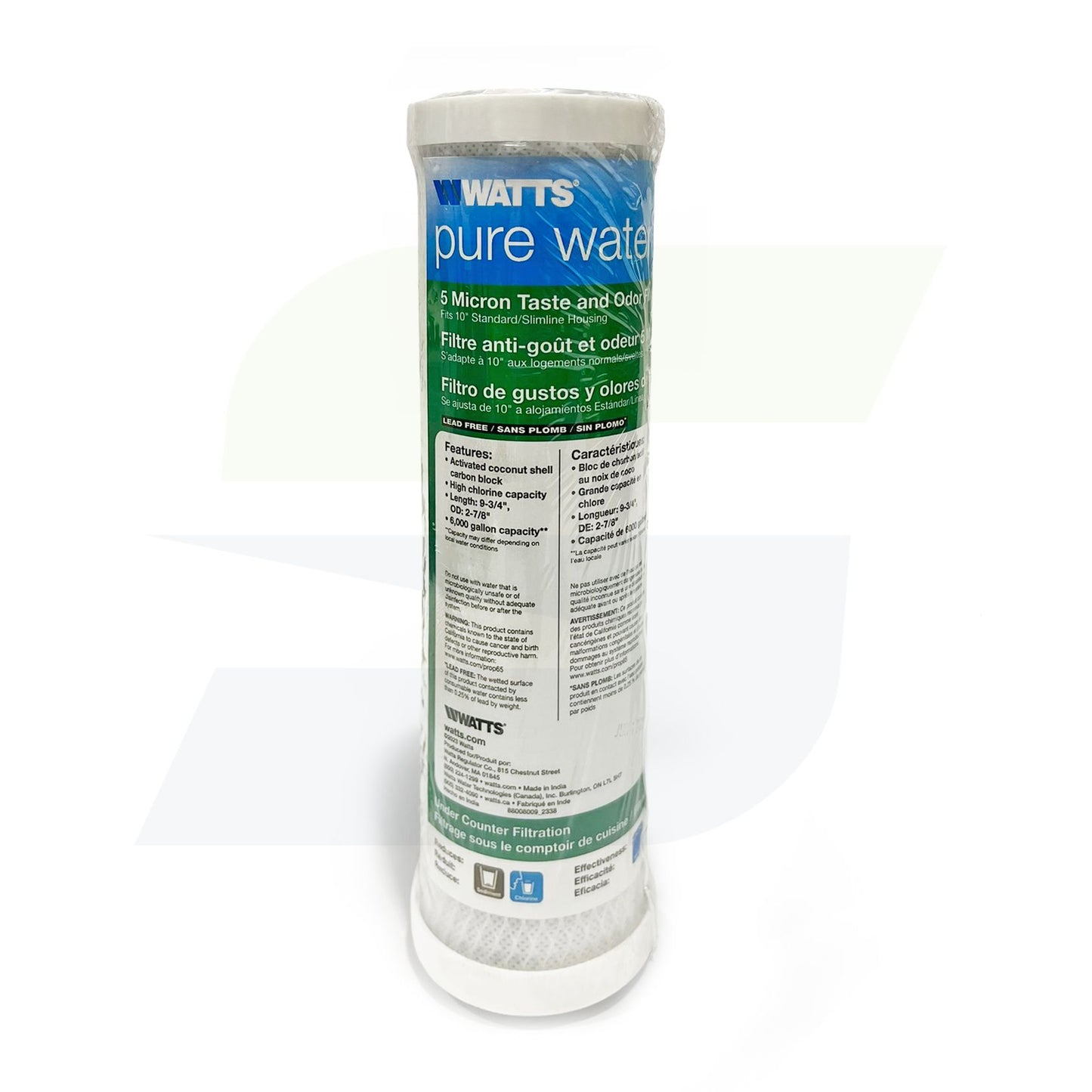 7100446 - 5 Micron Carbon Block Filter Cartridge - 9-3/4"