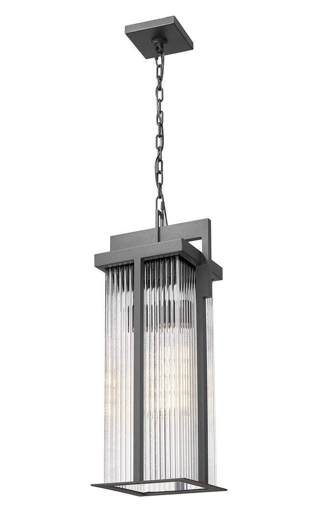5031CHB-BK - Fortis 2 Light Outdoor Chain Mount Ceiling 24" Fixture - Sand Black