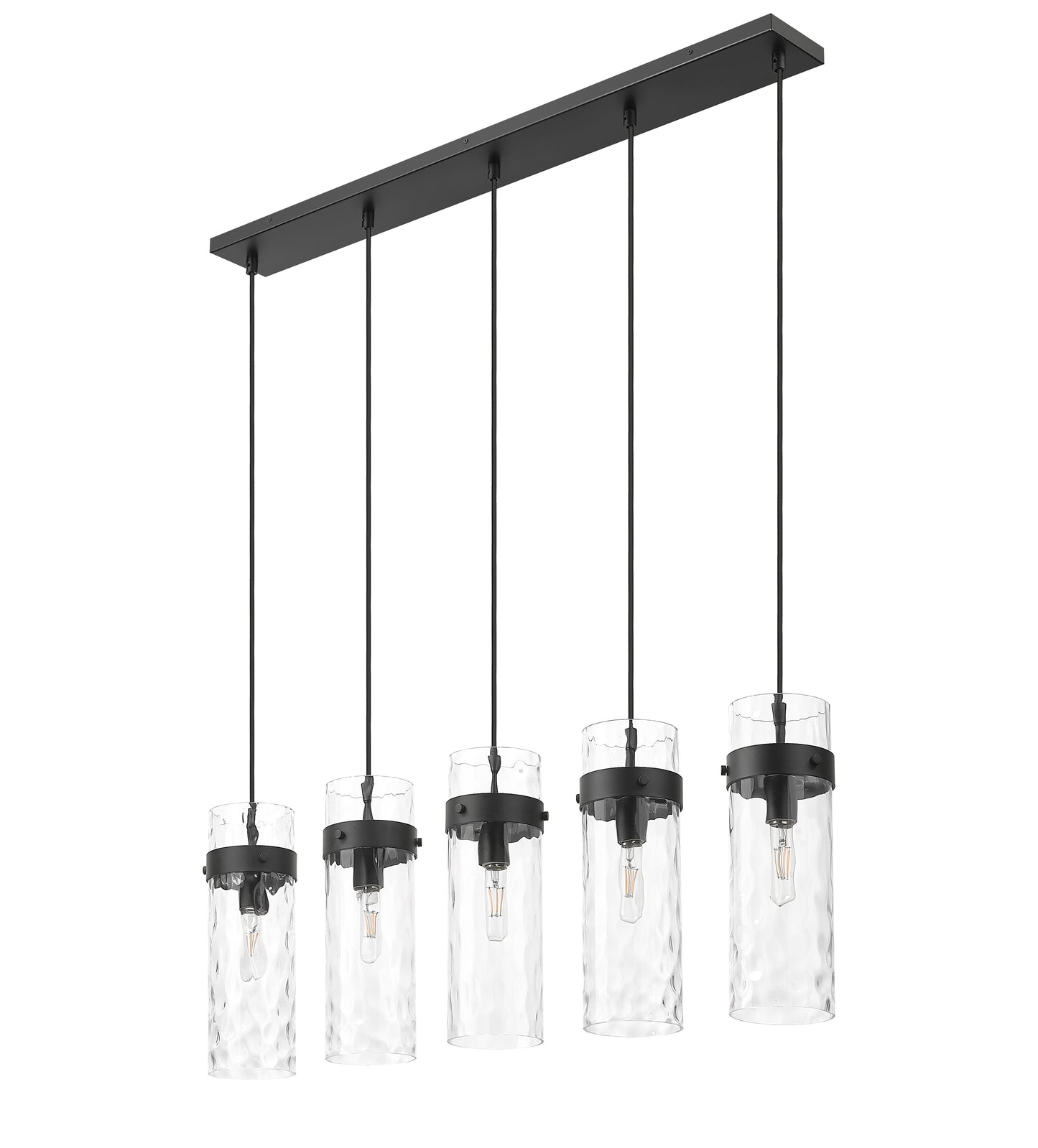 7002P5-5L-MB - Fontaine 5 Light Linear 44" Chandelier - Matte Black