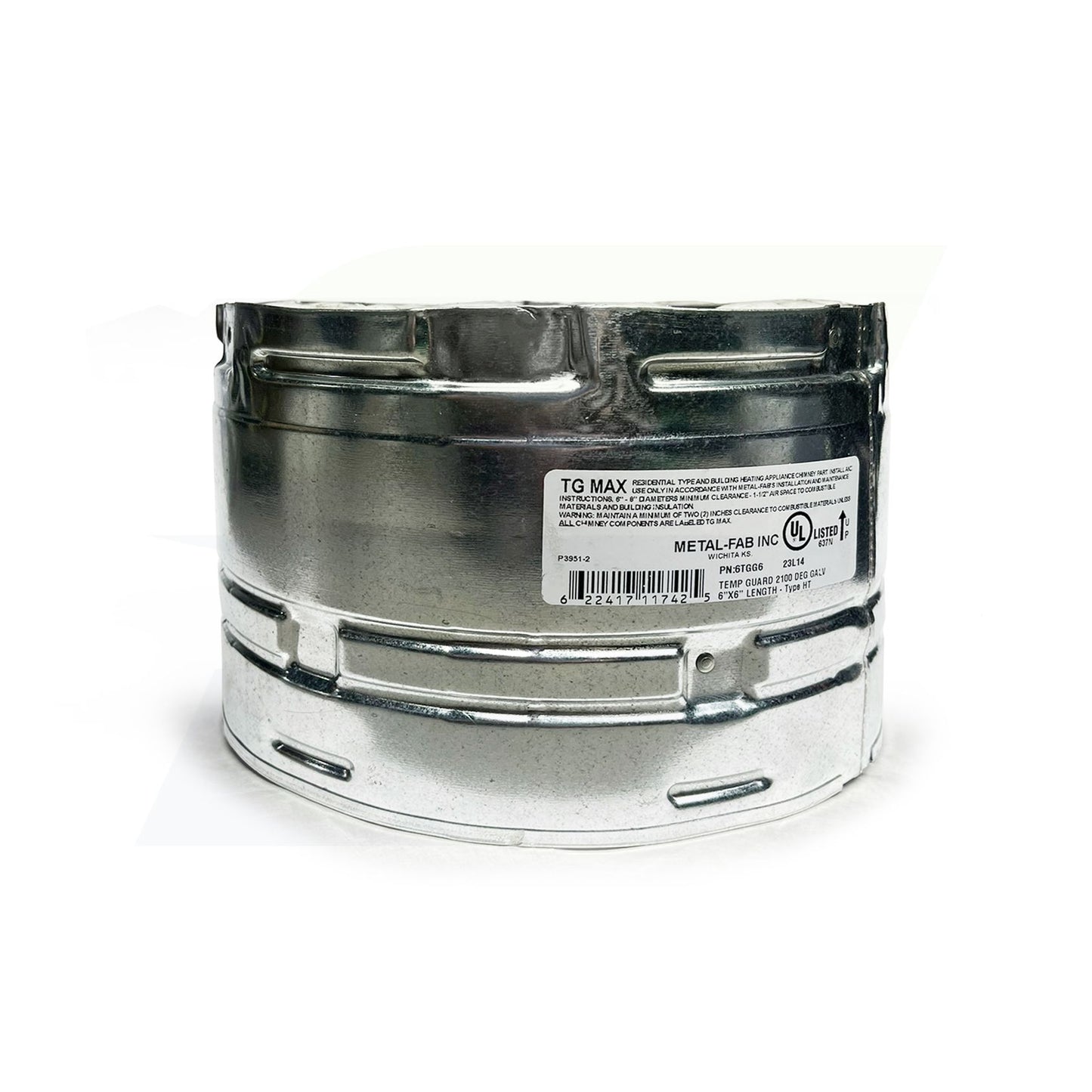 6TGG6 - 6" x 6" Temp Guard Chimney Pipe