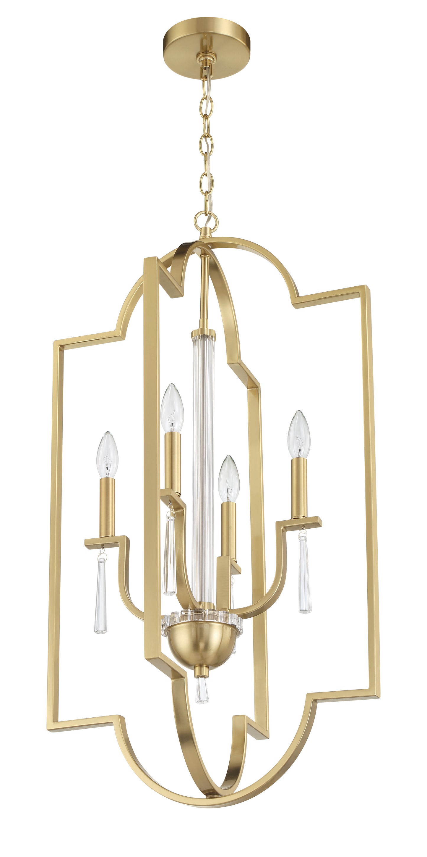 58234-SB - Fortuna 4 Light 19" Wide Foyer Light - Satin Brass