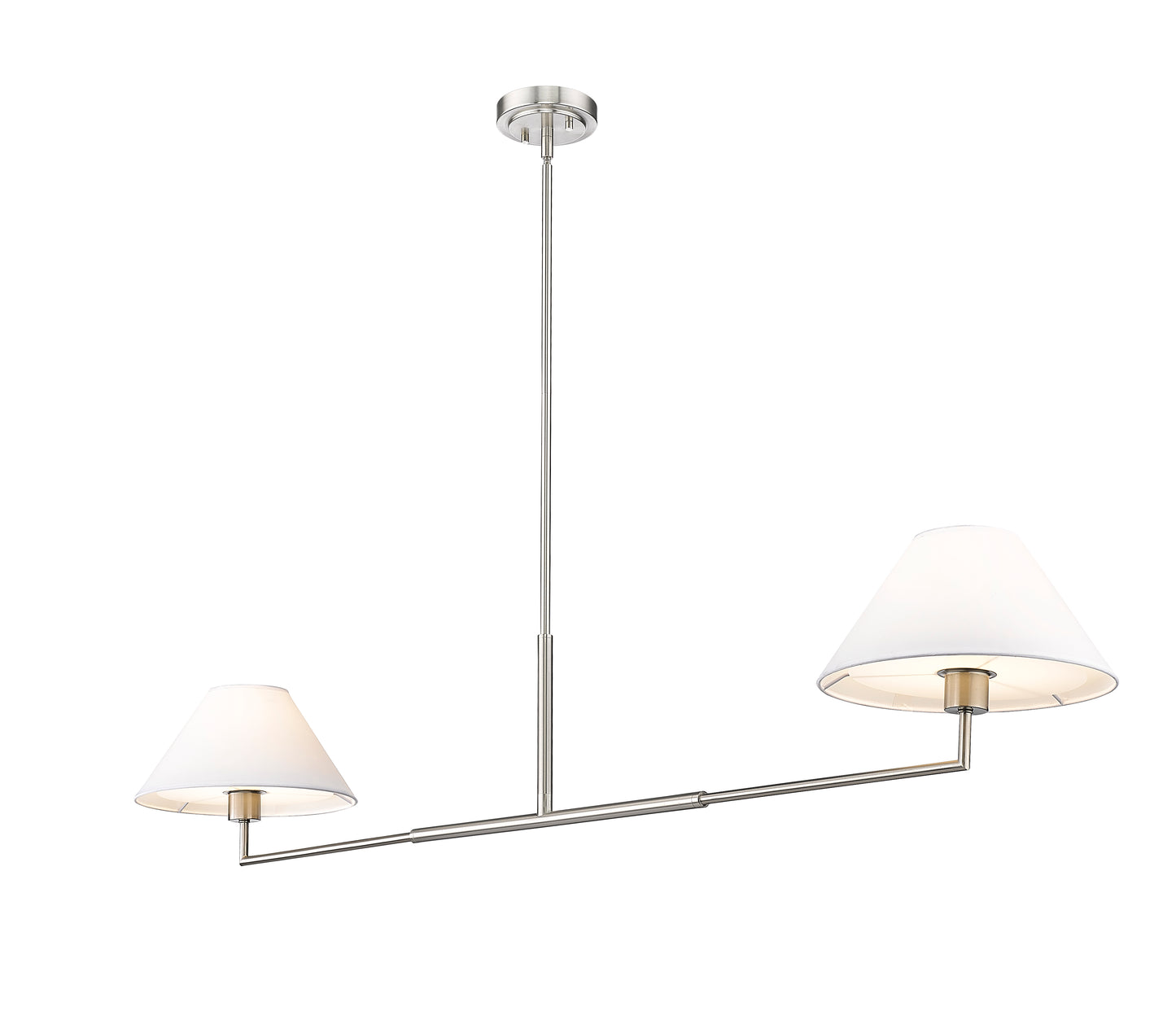 744-62L-BN - Leila 2 Light 12" Chandelier - Brushed Nickel