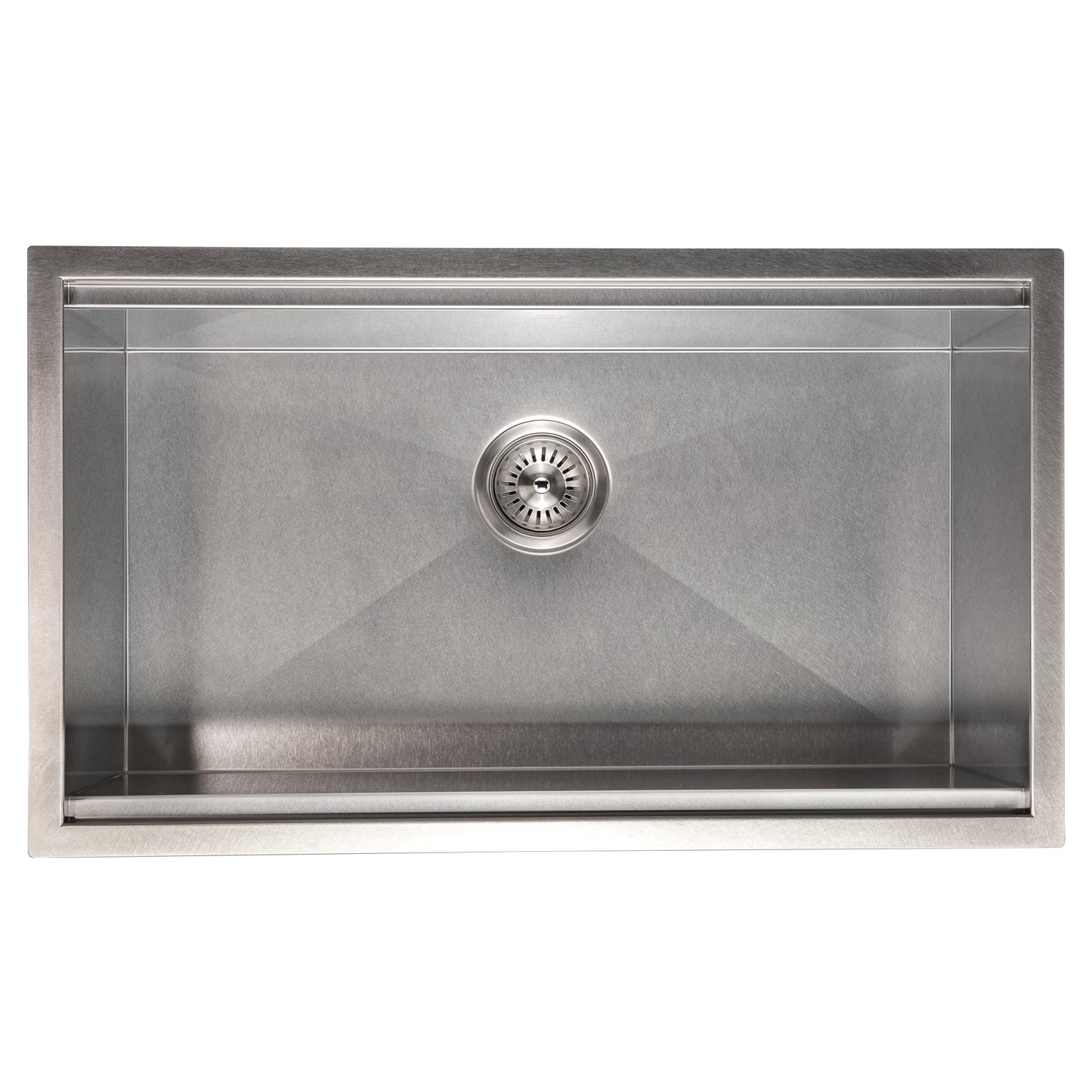 SLS-33S - 33" Garmisch Undermount Single Bowl Satin Stainless Steel Kitchen Sink with Bottom Grid and Accessories