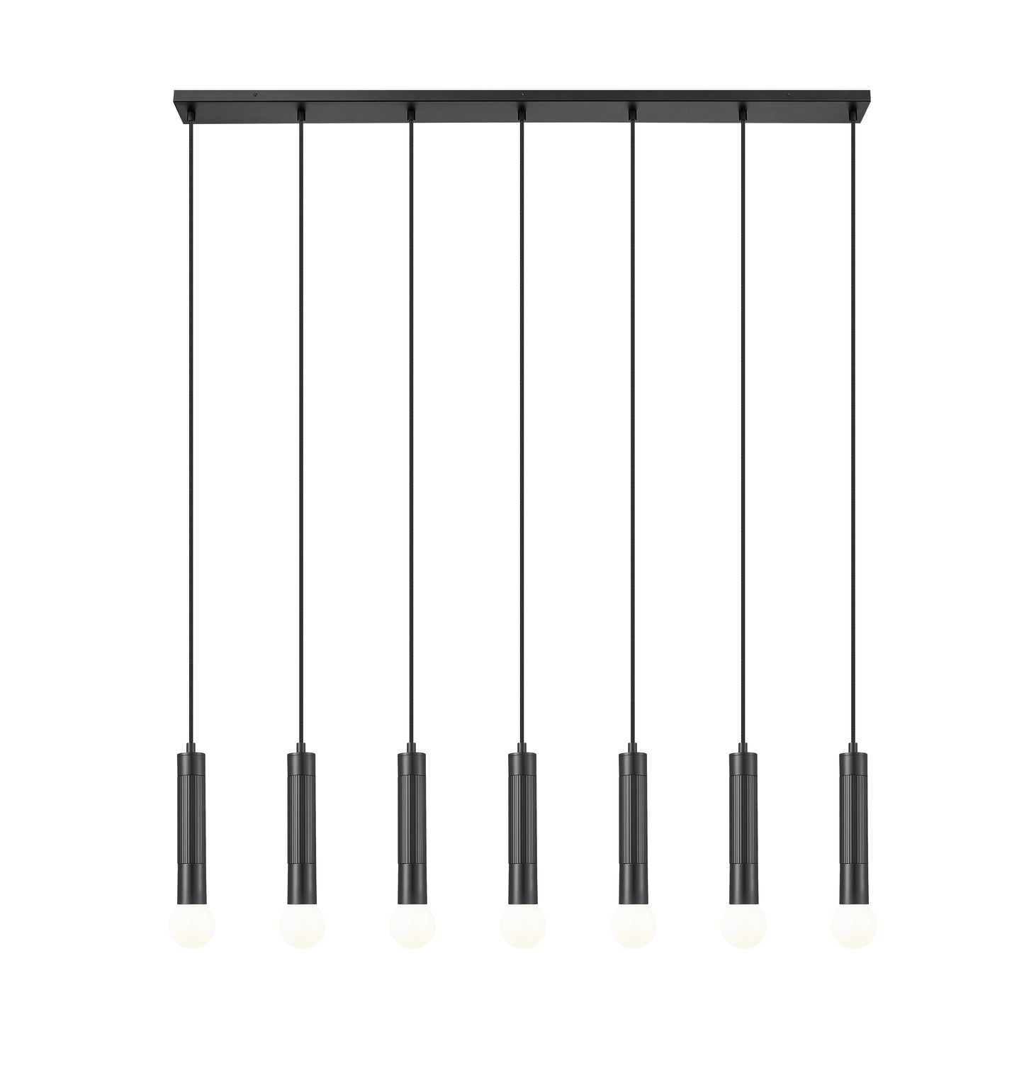 1956P-7L-MB - Stari 7 Light Linear 54" Chandelier - Matte Black