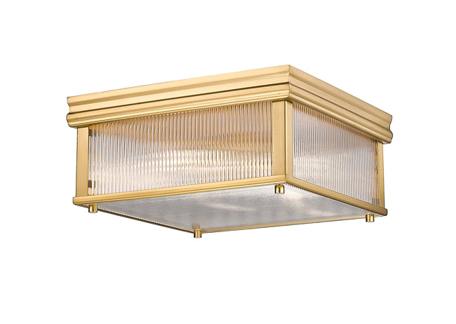 7504FS13-MGLD - Carnaby 2 Light Flush 13" Mount - Modern Gold