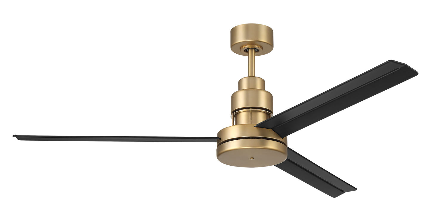 MND54SBFB3 - Mondo 54 54" 3 Blade Ceiling Fan with Light Kit - Satin Brass