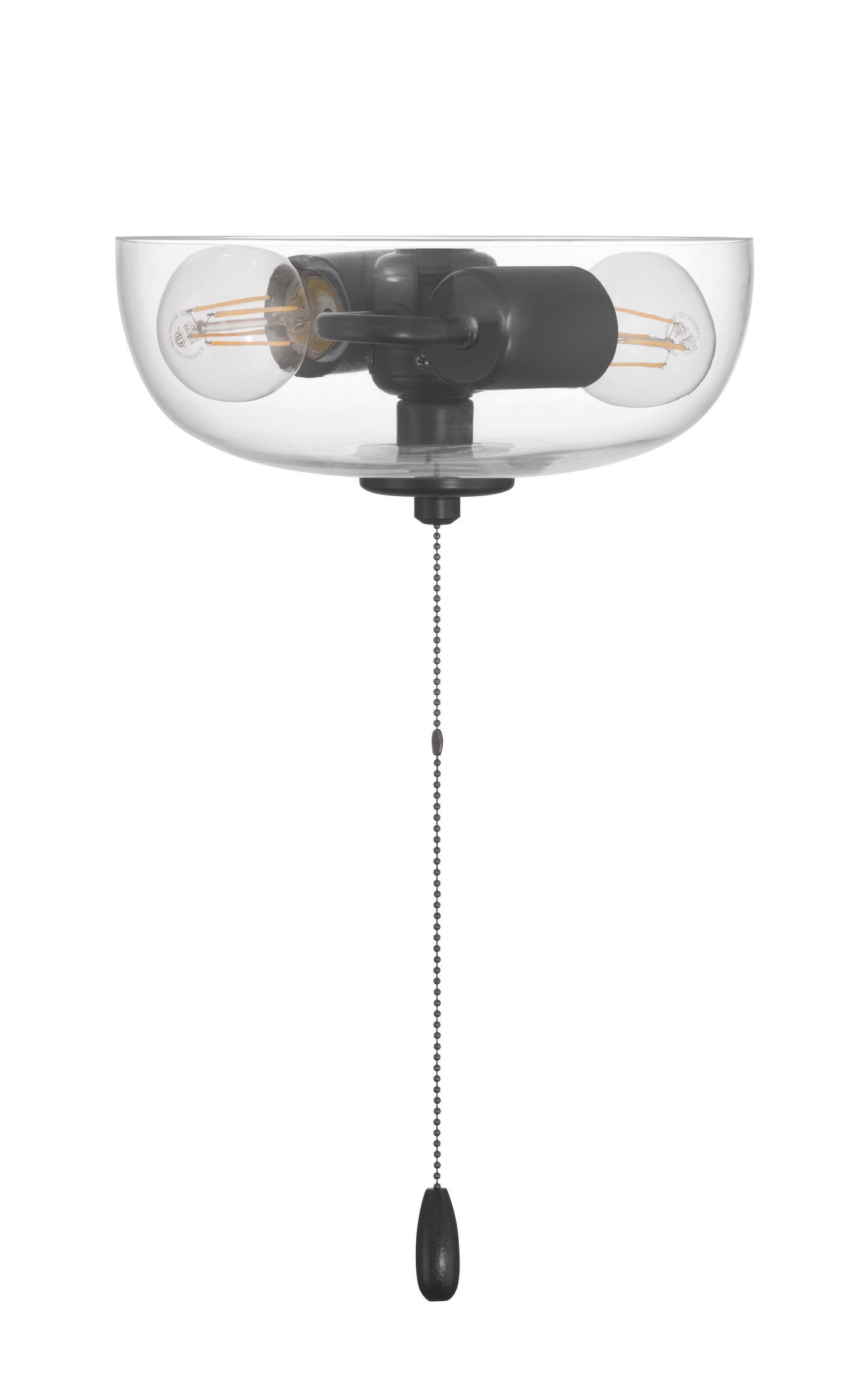 LK2601-2L-FB - 2 Light Bowl Light Kit in Flat Black (Clear Glass)
