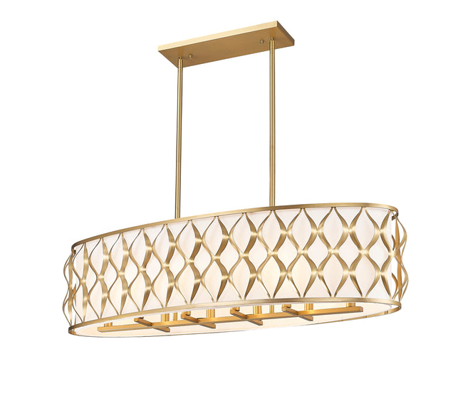 1948-42L-MGLD - Harden 10 Light Linear 43" Chandelier - Modern Gold