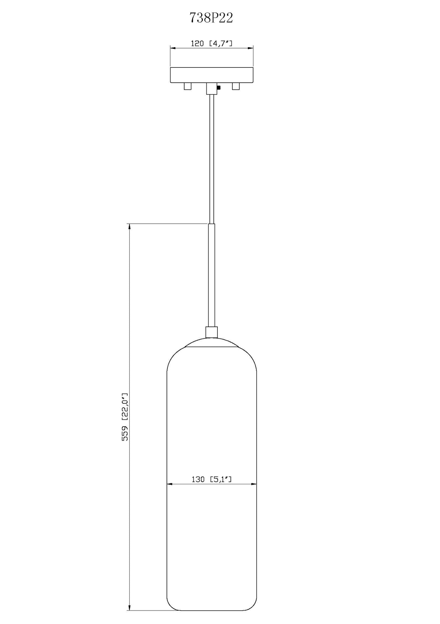 738P22-BN - Monty 1 Light 5" Pendant - Brushed Nickel