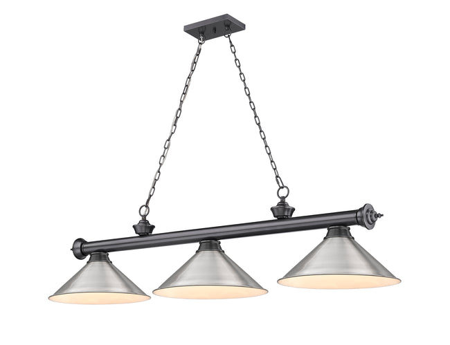 2306-3BP-BN15 - Cordon 3 Light 57" Billiard - Bronze Plate